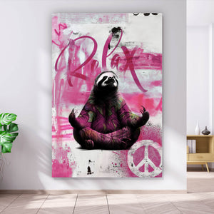 Poster Faultier in einer meditativen Pose Hochformat