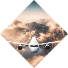 Lade das Bild in den Galerie-Viewer, Leinwandbild Flugzeug über beeindruckender Berglandschaft Raute
