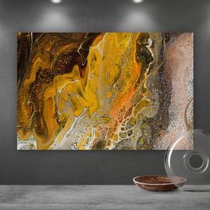 Poster Fluid Art Coffee Querformat