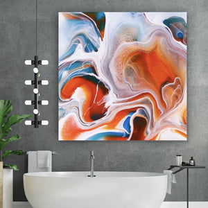 Leinwandbild Fluid Art Explosion Quadrat