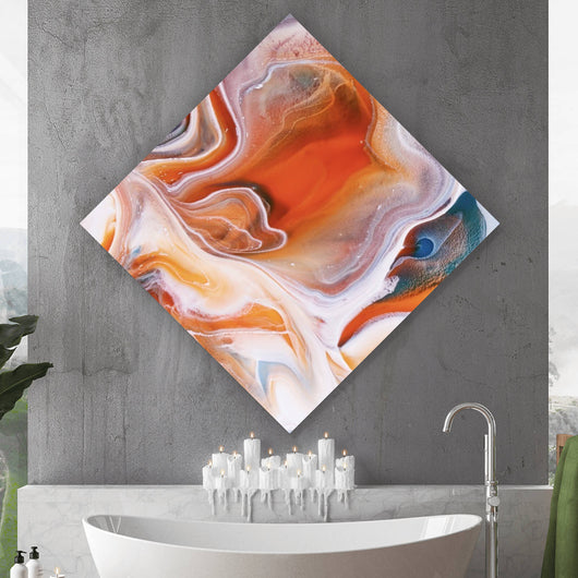 Leinwandbild Fluid Art Explosion Raute