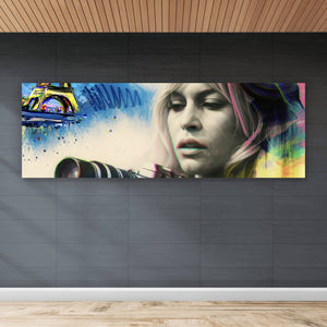 Aluminiumbild Französische Film Ikone im Graffiti Stil Panorama