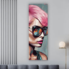 Lade das Bild in den Galerie-Viewer, Poster Frau mit pinken Haaren Panorama Hoch
