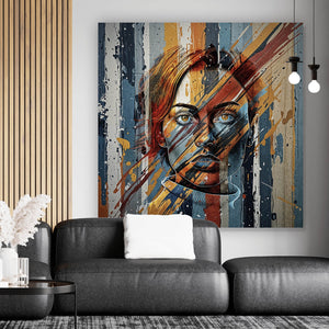 Acrylglasbild Frauenporträt Modern Art Quadrat