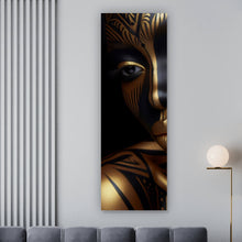 Lade das Bild in den Galerie-Viewer, Leinwandbild Frauenporträt Tribal Modern Art Panorama Hoch
