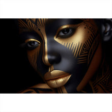 Lade das Bild in den Galerie-Viewer, Acrylglasbild Frauenporträt Tribal Modern Art Querformat
