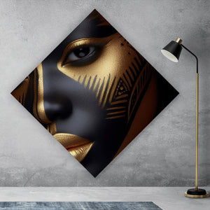 Leinwandbild Frauenporträt Tribal Modern Art Raute