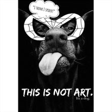 Lade das Bild in den Galerie-Viewer, Acrylglasbild Frecher Hund mit Spiderman Maske Hochformat
