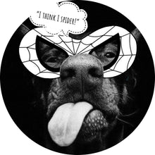Lade das Bild in den Galerie-Viewer, Aluminiumbild Frecher Hund mit Spiderman Maske Kreis
