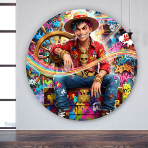 Aluminiumbild gebürstet Frecher Luxus Junge Kreis