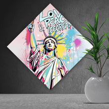 Lade das Bild in den Galerie-Viewer, Poster Freiheitsstatue mit Ice Cream im Pop Art Stil Raute
