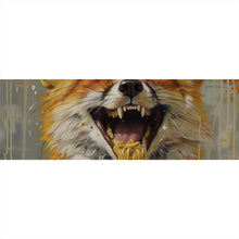 Lade das Bild in den Galerie-Viewer, Acrylglasbild Fuchs genießt lachend eine Schüssel mit Nudeln No.2 Panorama
