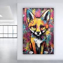 Lade das Bild in den Galerie-Viewer, Aluminiumbild Fuchs Graffiti Hochformat
