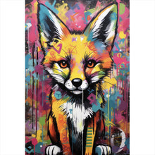 Lade das Bild in den Galerie-Viewer, Leinwandbild Fuchs Graffiti Hochformat
