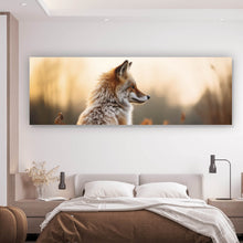 Lade das Bild in den Galerie-Viewer, Aluminiumbild gebürstet Fuchs im Sonnenuntergang Panorama

