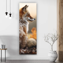 Lade das Bild in den Galerie-Viewer, Aluminiumbild Fuchs im Sonnenuntergang Panorama Hoch
