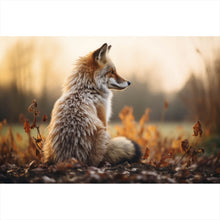 Lade das Bild in den Galerie-Viewer, Acrylglasbild Fuchs im Sonnenuntergang Querformat
