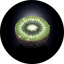 Lade das Bild in den Galerie-Viewer, Aluminiumbild Funkelnde edle Kiwi Kreis
