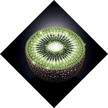 Lade das Bild in den Galerie-Viewer, Aluminiumbild gebürstet Funkelnde edle Kiwi Raute
