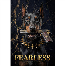 Lade das Bild in den Galerie-Viewer, Poster Furchtloser Dobermann Hochformat
