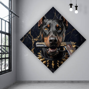 Leinwandbild Furchtloser Dobermann Raute