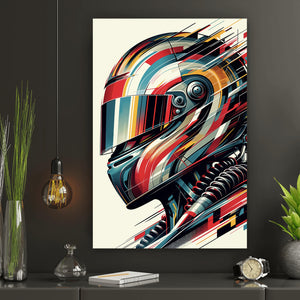 Acrylglasbild Futuristischer Helm in dynamischer Kunstform Hochformat