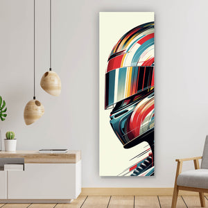 Acrylglasbild Futuristischer Helm in dynamischer Kunstform Panorama Hoch