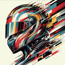 Lade das Bild in den Galerie-Viewer, Spannrahmenbild Futuristischer Helm in dynamischer Kunstform Quadrat
