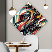 Lade das Bild in den Galerie-Viewer, Leinwandbild Futuristischer Helm in dynamischer Kunstform Raute
