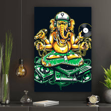 Lade das Bild in den Galerie-Viewer, Leinwandbild Ganesha Dj Hochformat
