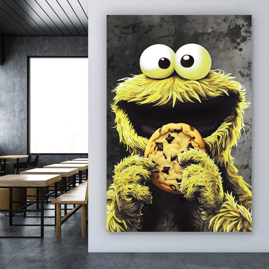 Poster Gelbes Keksmonster Hochformat