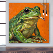 Lade das Bild in den Galerie-Viewer, Poster Gemalter Frosch der raucht Quadrat
