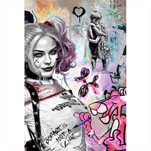 Lade das Bild in den Galerie-Viewer, Acrylglasbild Harley mit Panther Pop Art Hochformat
