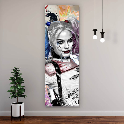 Leinwandbild Harley mit Panther Pop Art Panorama Hoch