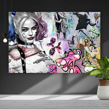 Lade das Bild in den Galerie-Viewer, Poster Harley mit Panther Pop Art Querformat
