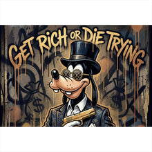 Lade das Bild in den Galerie-Viewer, Aluminiumbild Get Rich or Die Trying Querformat
