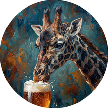 Lade das Bild in den Galerie-Viewer, Aluminiumbild Giraffe genießt Bier Kreis
