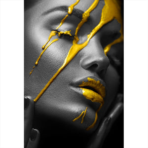 Acrylglasbild Golden Face Hochformat