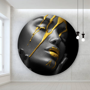 Aluminiumbild Golden Face Kreis