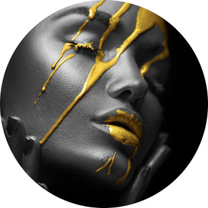 Aluminiumbild Golden Face Kreis