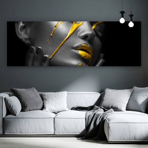Leinwandbild Golden Face Panorama