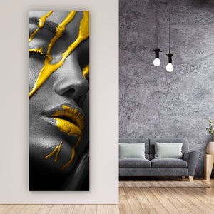 Leinwandbild Golden Face Panorama Hoch