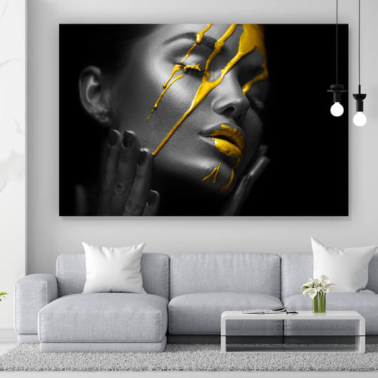Leinwandbild Golden Face Querformat