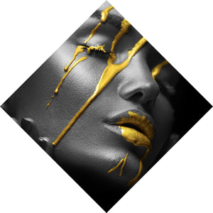 Aluminiumbild Golden Face Raute