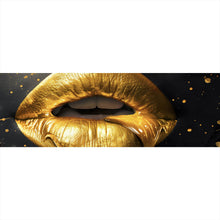 Lade das Bild in den Galerie-Viewer, Spannrahmenbild Goldene Honig Lippen mit Bienen Panorama
