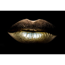 Lade das Bild in den Galerie-Viewer, Leinwandbild Goldene Lippen No. 1 Querformat

