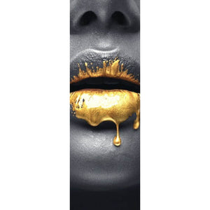 Poster Goldene Lippen Panorama Hoch