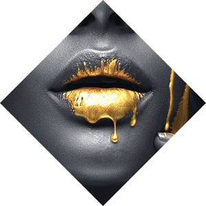 Poster Goldene Lippen Raute