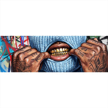 Lade das Bild in den Galerie-Viewer, Spannrahmenbild Mann mit Maske Why so Serious Panorama
