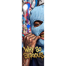 Lade das Bild in den Galerie-Viewer, Acrylglasbild Mann mit Maske Why so Serious Panorama Hoch
